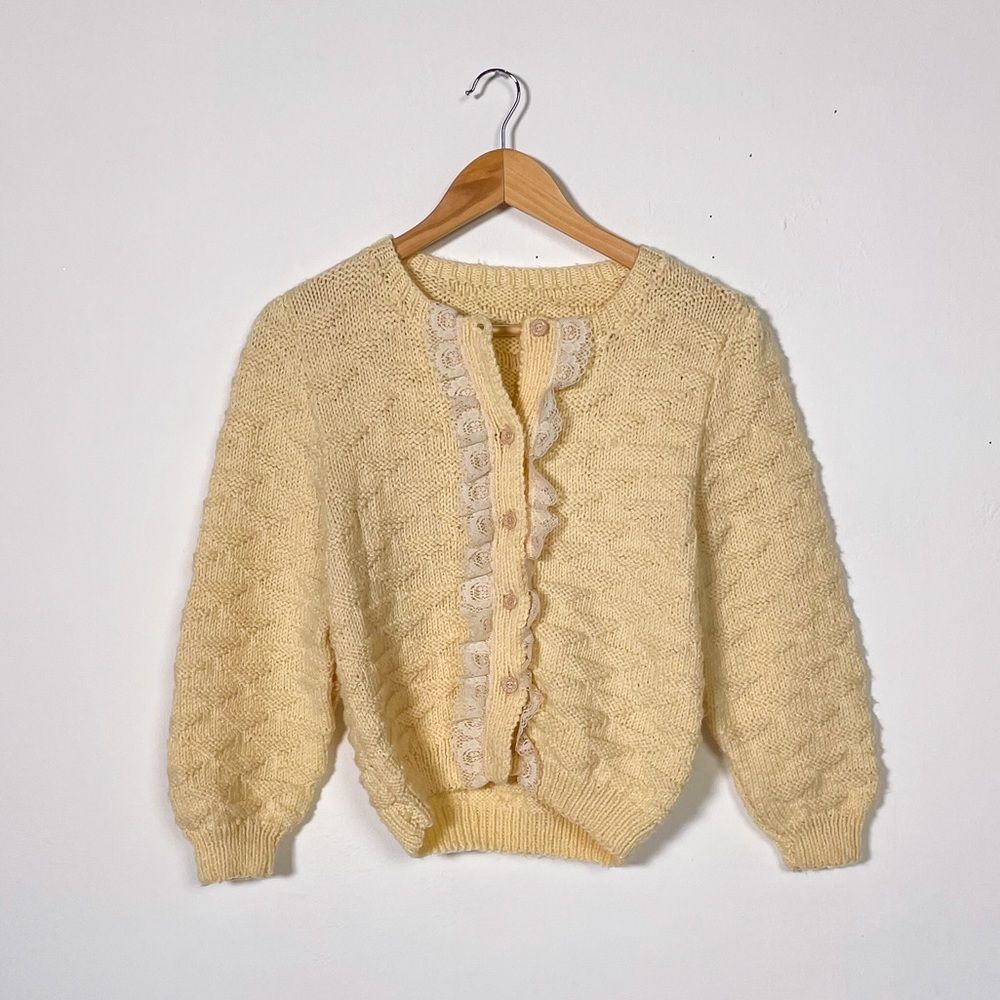 Soft Knit Cream Button-Front Women's Sweater